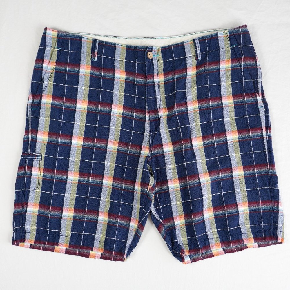 Tommy Bahama Relax Mens 40 Blue Plaid Linen Shorts